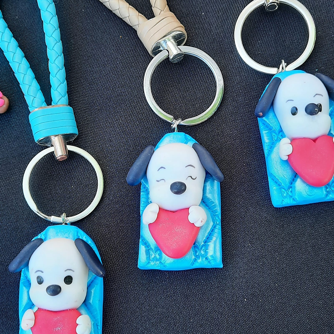 Porta‑Chaves Puppy Love | Feito em biscuit 1