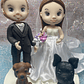 Estatueta Noivos com Pets | Personalizada em Porcelana Fria - Miniatura 3