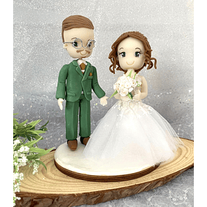 Estatueta de Noivos Tradicionais | Personalizada Porcelana Fria