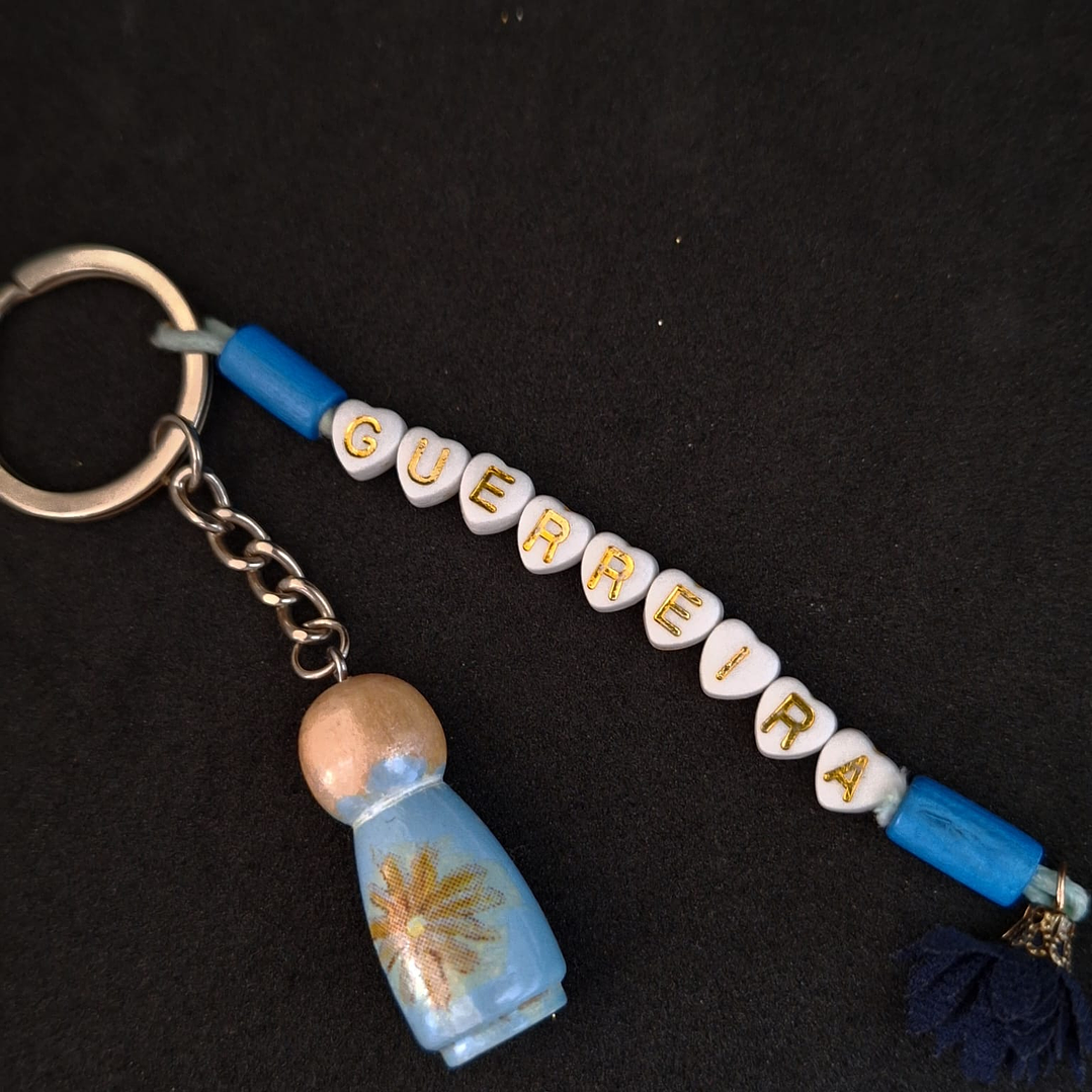 Porta‑Chaves “Guerreira” 💙 2