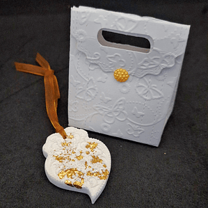 Lembrança de Casamento – Coração de Viana em Gesso Cerâmico