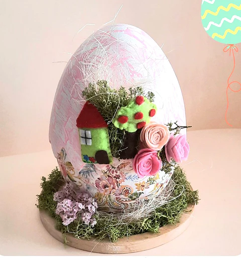 Ovo Páscoa Chacota decorativo Rosa