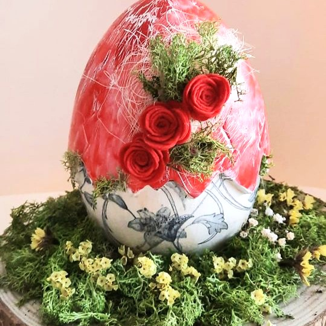 Ovo Páscoa Chacota decorativo Vermelho 1