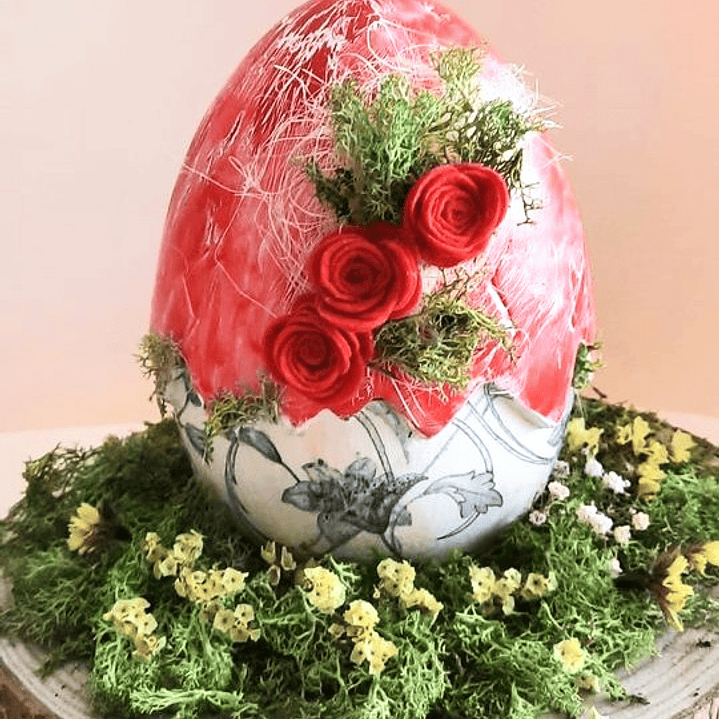 Ovo Páscoa Chacota decorativo Vermelho 1