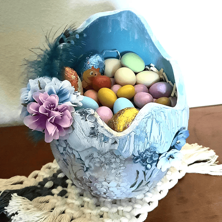 Ovo Páscoa Chacota decorativo Azul 4