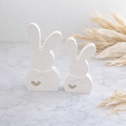 Coelho com Lacinho – Gesso Cerâmico Perfumado