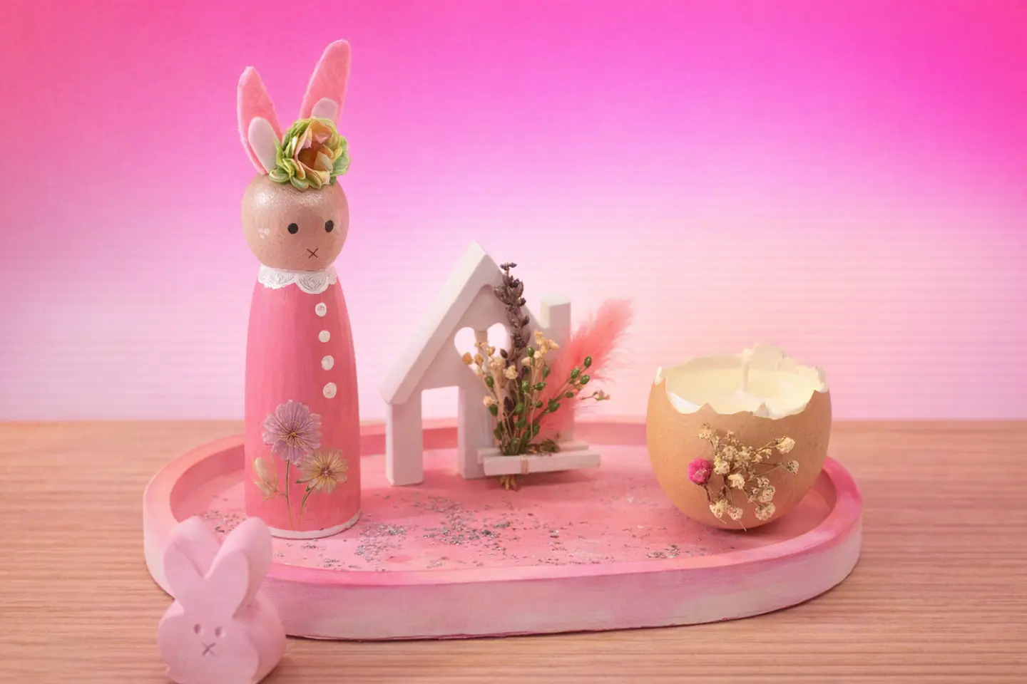 Páscoa Rosa – Decoração com Vela de Soja 1