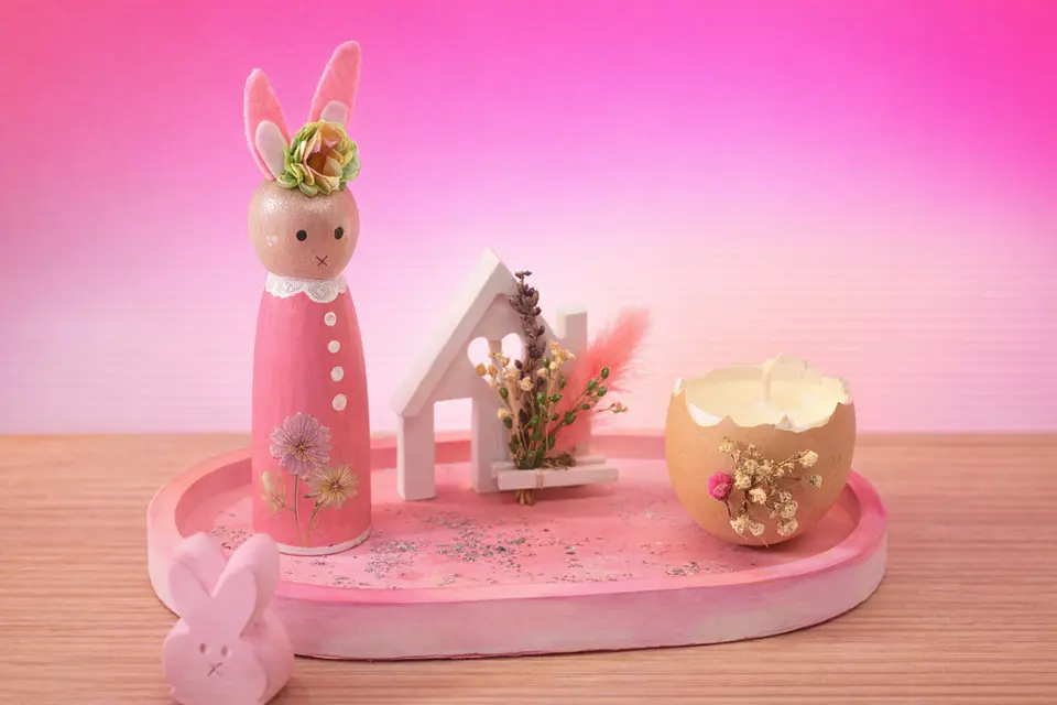 Páscoa Rosa – Decoração com Vela de Soja 1