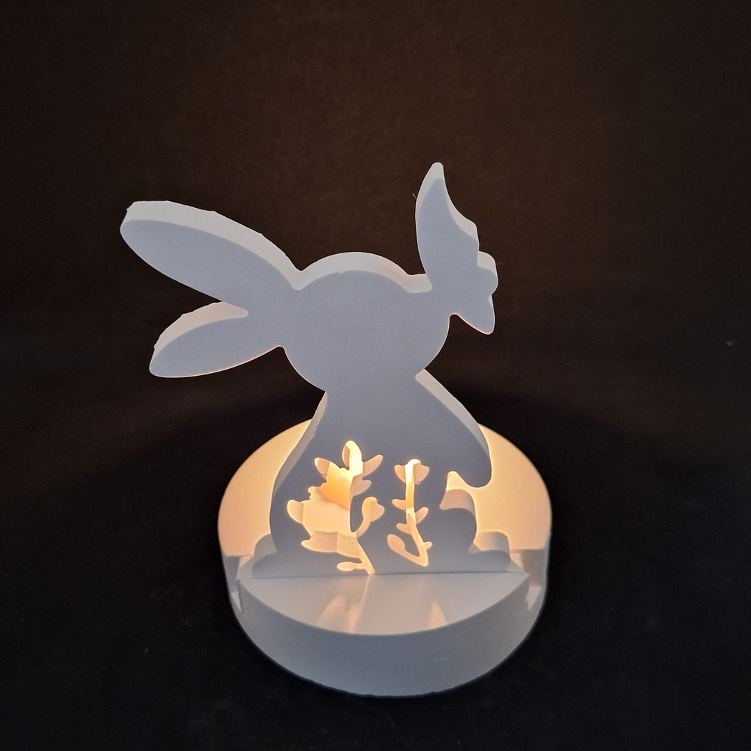 Coelhinho de Luz – Porta-Vela em Gesso Cerâmico 2