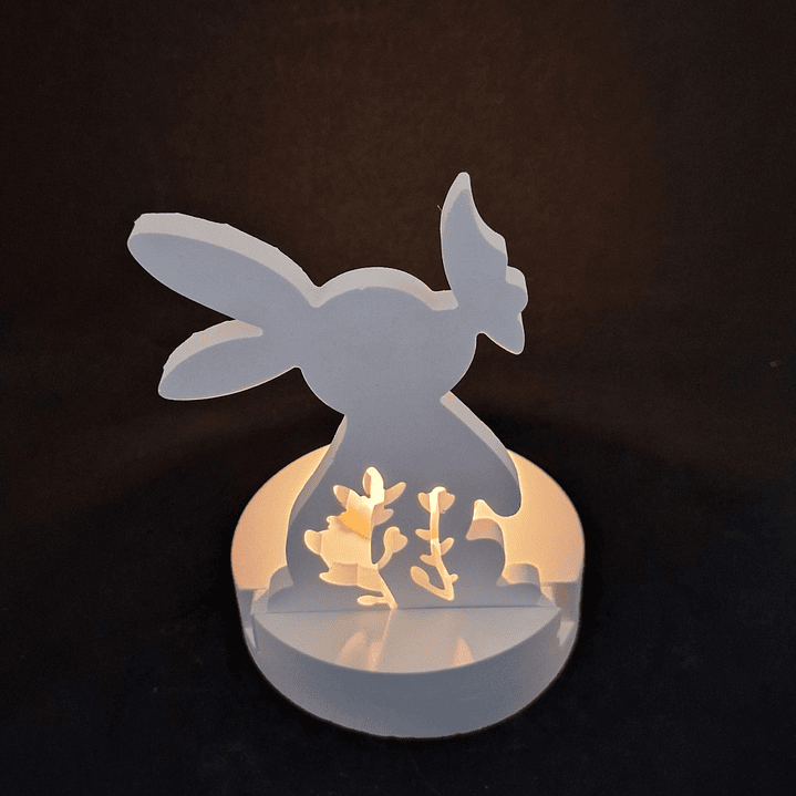 Coelhinho de Luz – Porta-Vela em Gesso Cerâmico 2