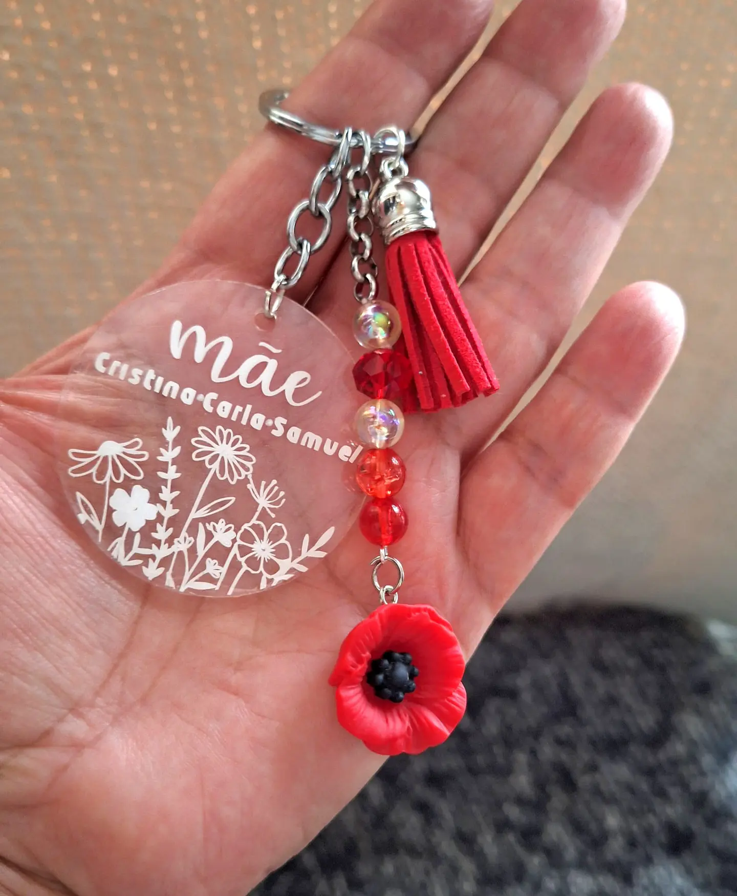 Porta Chaves Mãe Personalizado Nomes dos Filhos 2