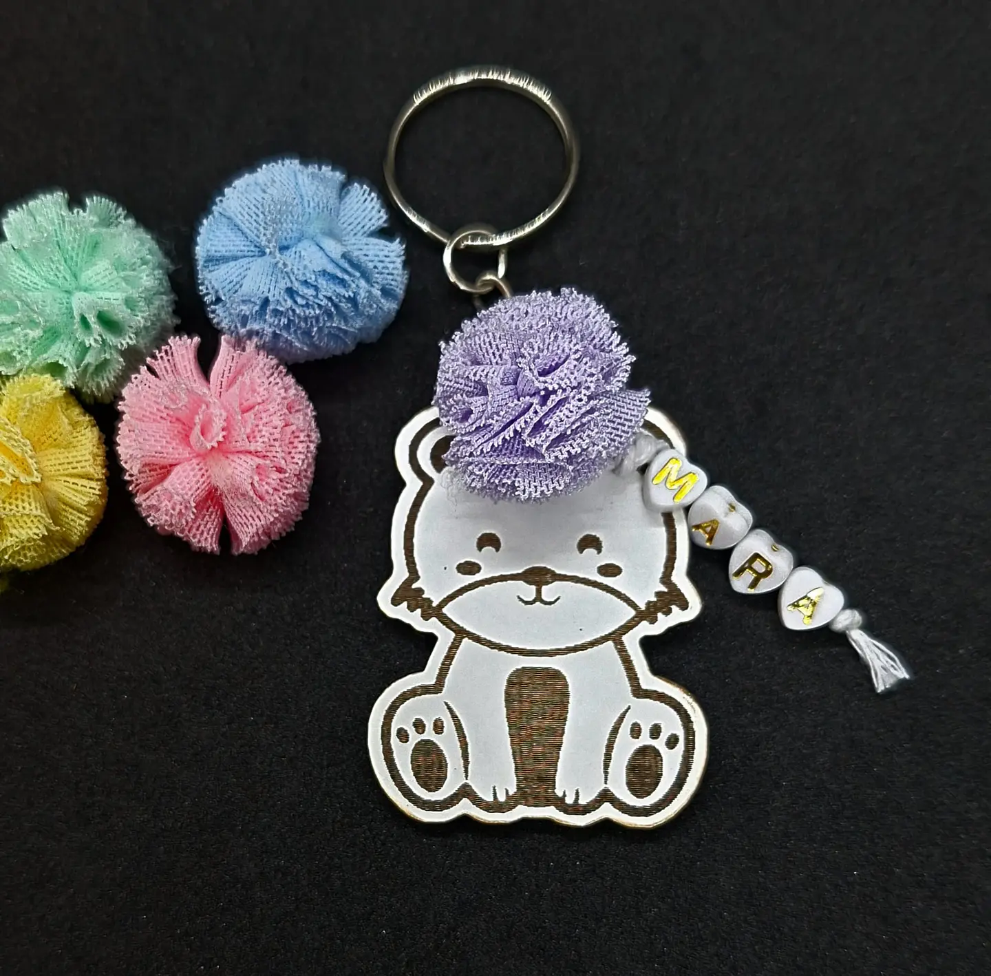 Porta‑Chaves Animal Fofinho - Gato - Personalizado com Nome 1