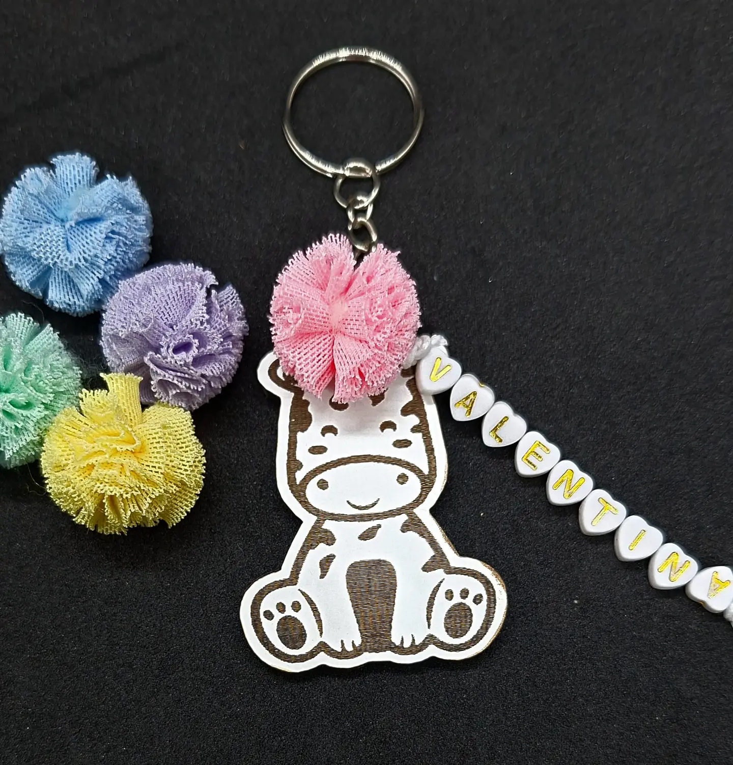 Porta‑Chaves Animal Fofinho - Girafa - Personalizado com Nome 1