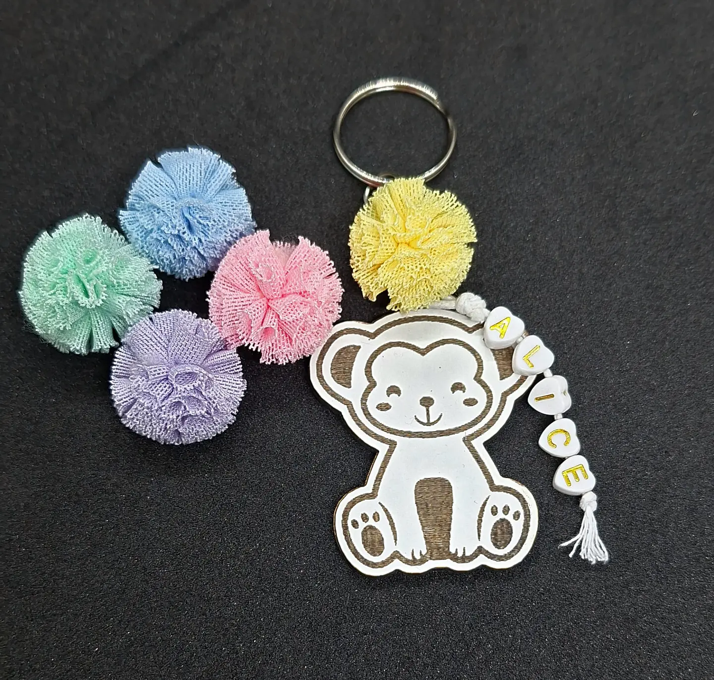 Porta‑Chaves Animal Fofinho - Macaquinho - Personalizado com Nome 1