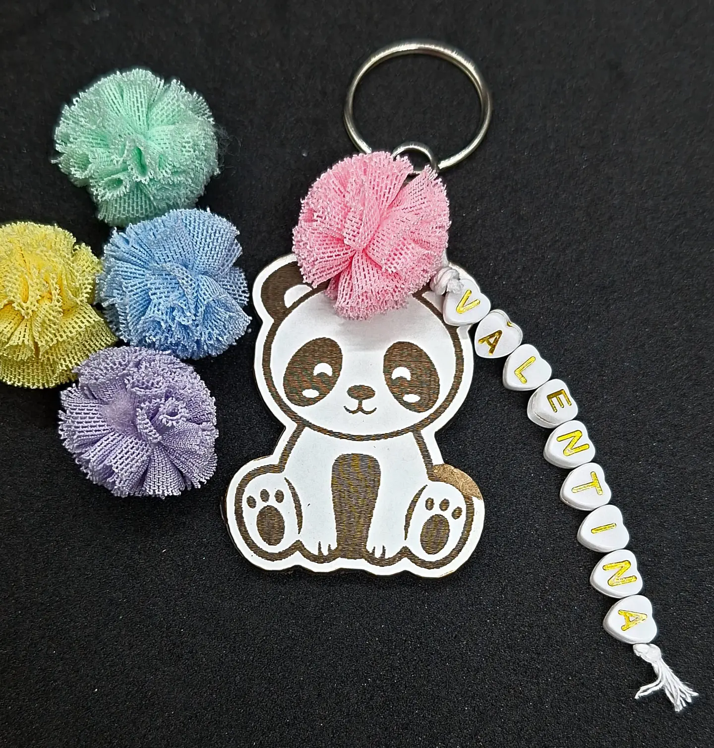 Porta‑Chaves Animal Fofinho - Panda - Personalizado com Nome 1