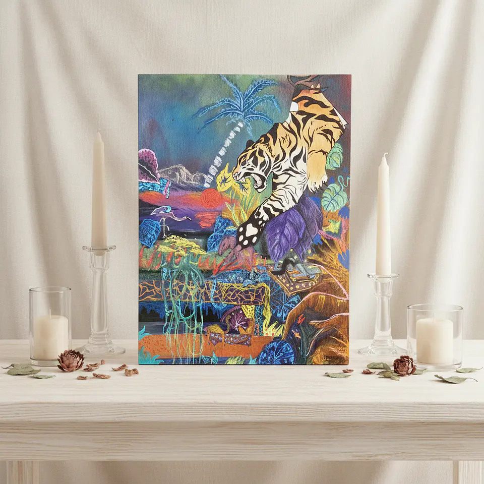 The Tiger Doesn't Know... | Pintura Original Andreia Mestre 2