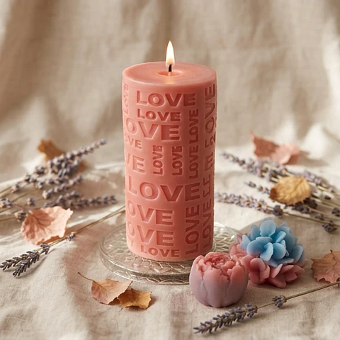 Vela pilar "Love"