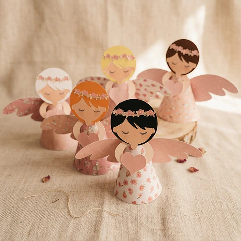 Anjinhos de papel 3D menina