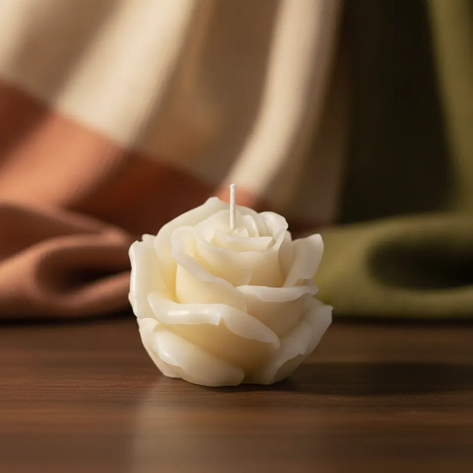 Vela Rosa Carmelinda Natural - cera mineral 2