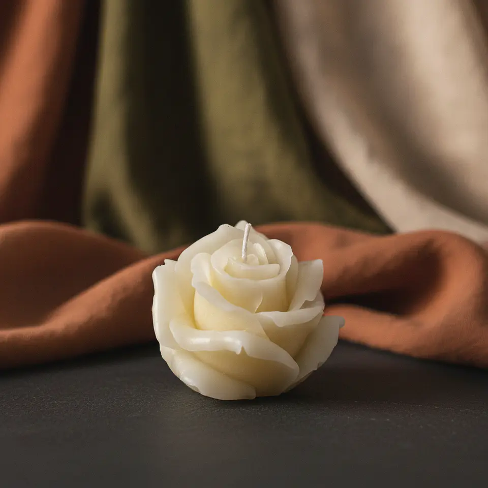 Vela Rosa Carmelinda Natural - cera vegetal 2