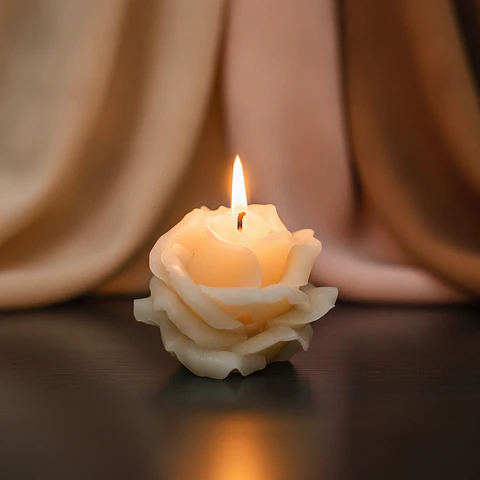 Vela Rosa Carmelinda Natural - cera vegetal