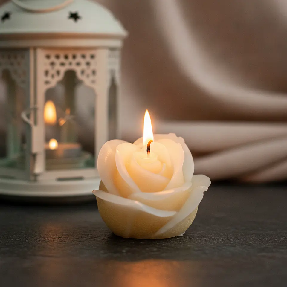 Vela Rosa Vitória Natural - cera mineral 2