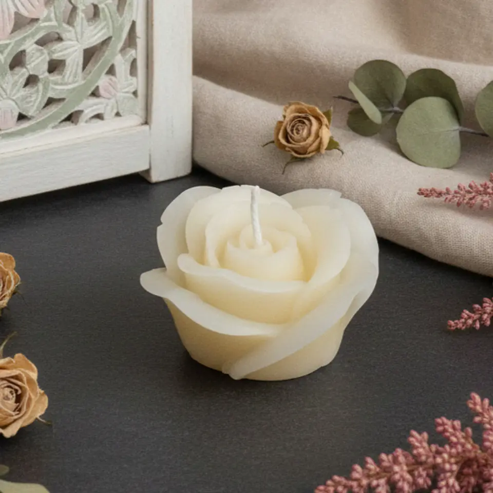 Vela Rosa Vitória Natural - cera mineral 3