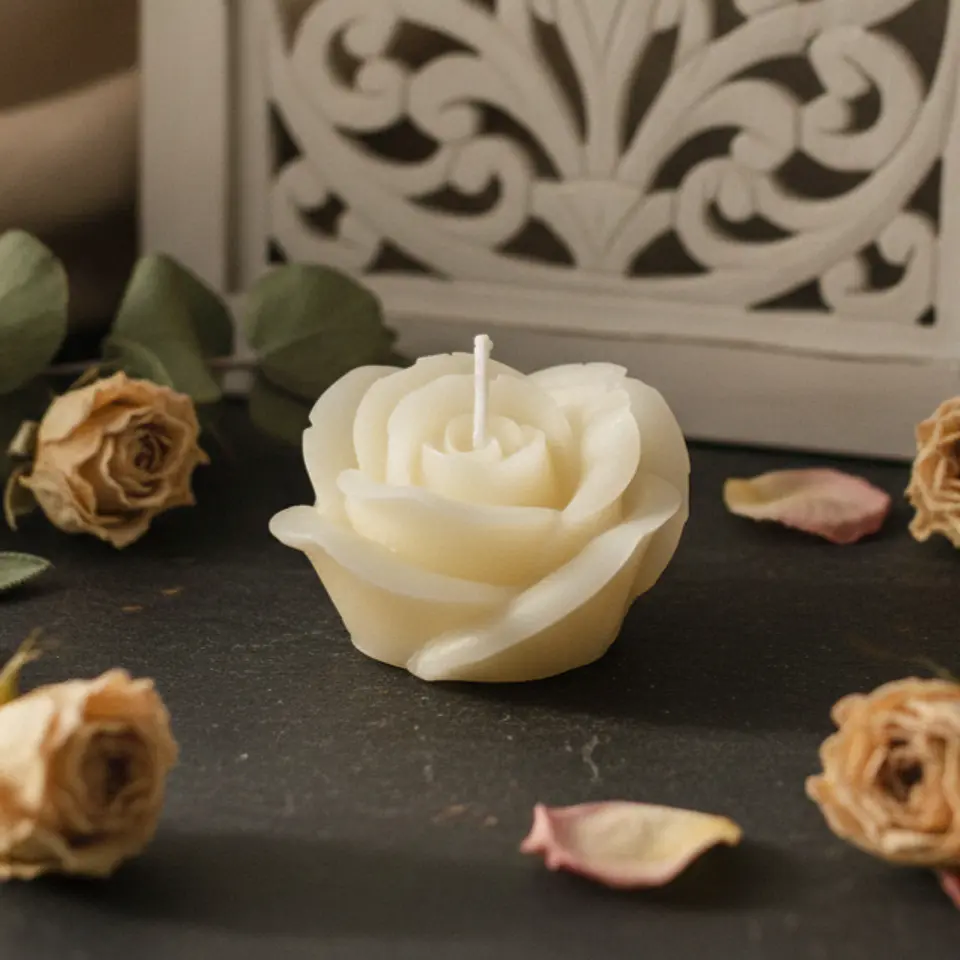 Vela Rosa Vitória Natural - cera mineral 1
