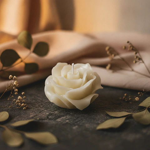 Vela Rosa Anne Natural - cera vegetal