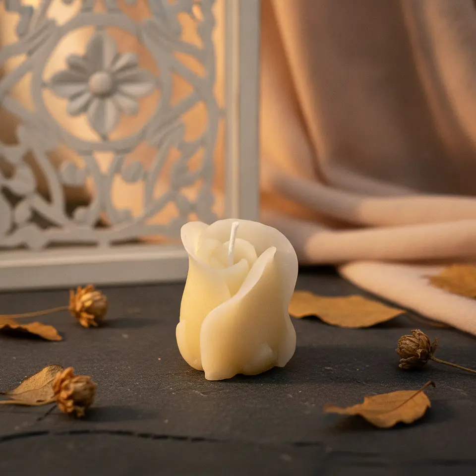 Vela Rosa Kahala Natural - cera vegetal 2