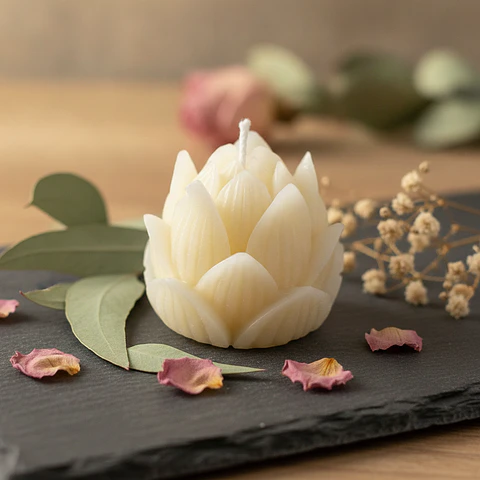 Vela Alcachofra Natural - cera vegetal