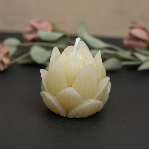 Vela Alcachofra Natural - cera mineral
