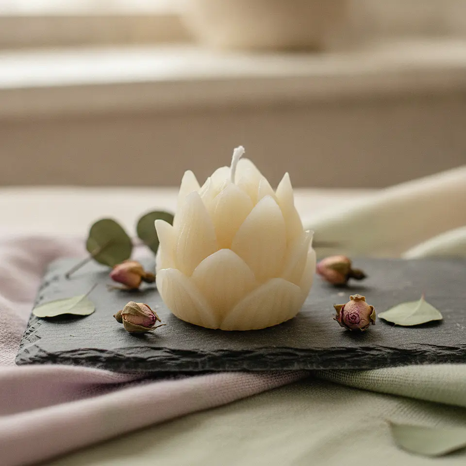 Vela Alcachofra Natural - cera mineral 2