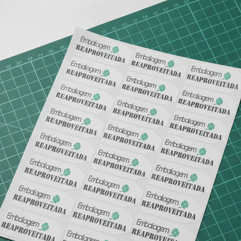 Autocolante "Embalagem Reaproveitada" - 27 etiquetas