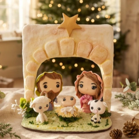 Presépio de Natal POP com animais - Personalizado