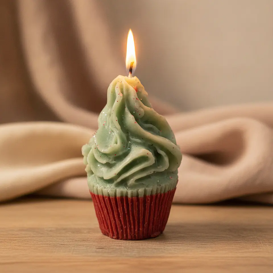 Vela Cupcake de Natal 1