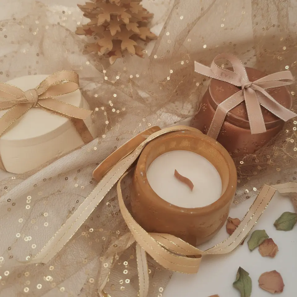 Vela em pote castanho 1