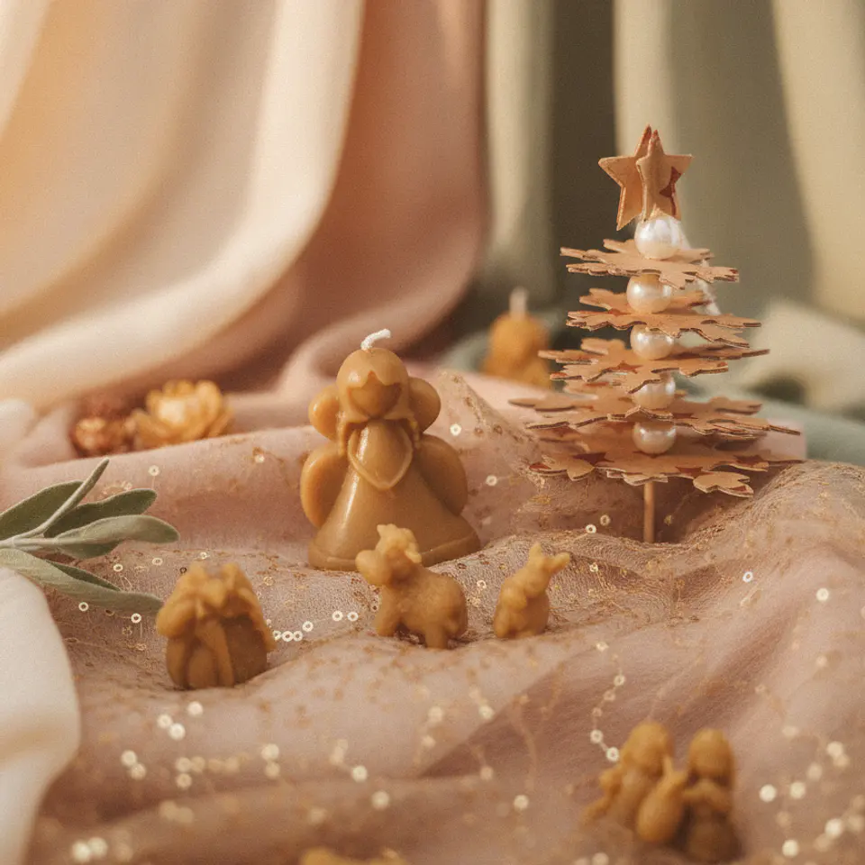 Vela de Natal cera de abelha Fada Anjo 5