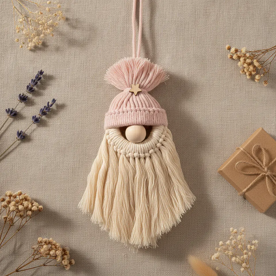 Gnomos Rosa | macramé 3