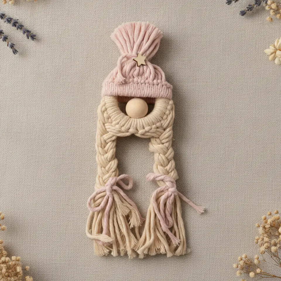 Gnomos Rosa | macramé 4