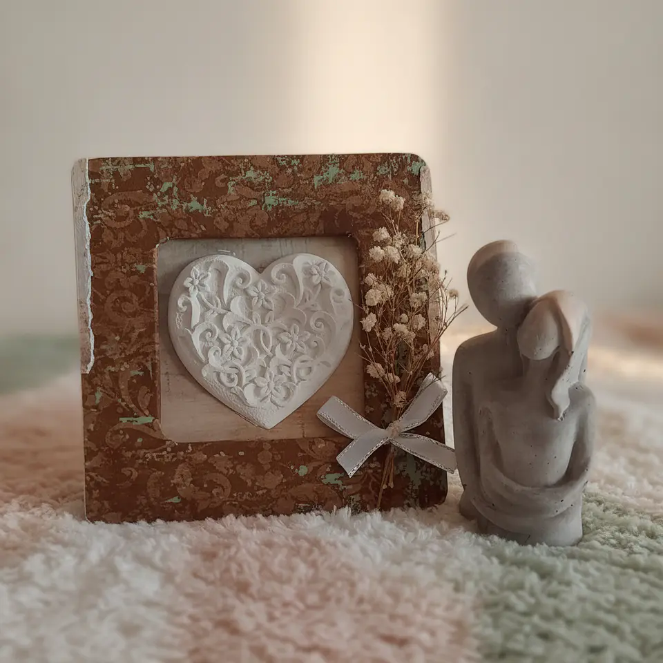 Onde o Amor Mora 💖Conjunto Decorativo em Gesso Cerâmico 1