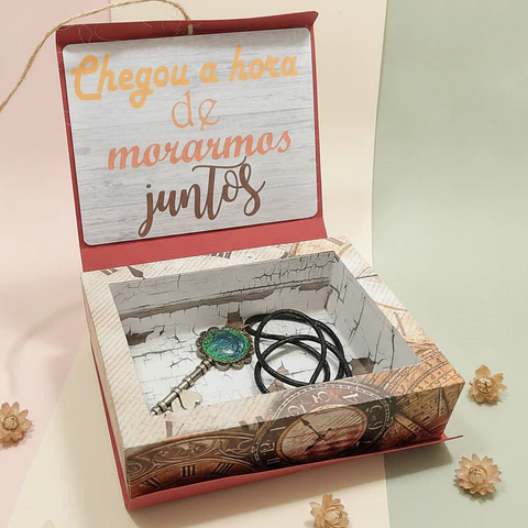 Caixa Artesanal Vintage & Rústica – Edição Especial “Vem morar comigo?”