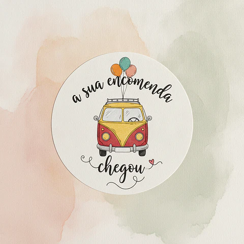 Pack  — Etiqueta Autocolante A Sua Encomenda Chegou | 5cm