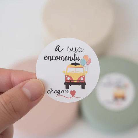 Pack — Etiqueta Autocolante A Sua Encomenda Chegou | 3.8cm