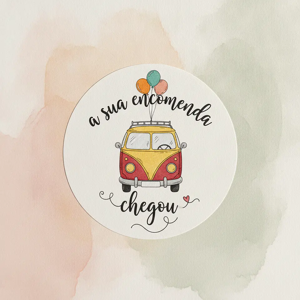 Pack — Etiqueta Autocolante A Sua Encomenda Chegou | 3.8cm 3