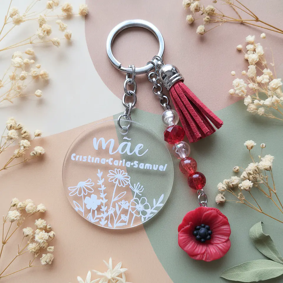 Porta Chaves edição Mãe - Personalizado Nome dos Filhos 1