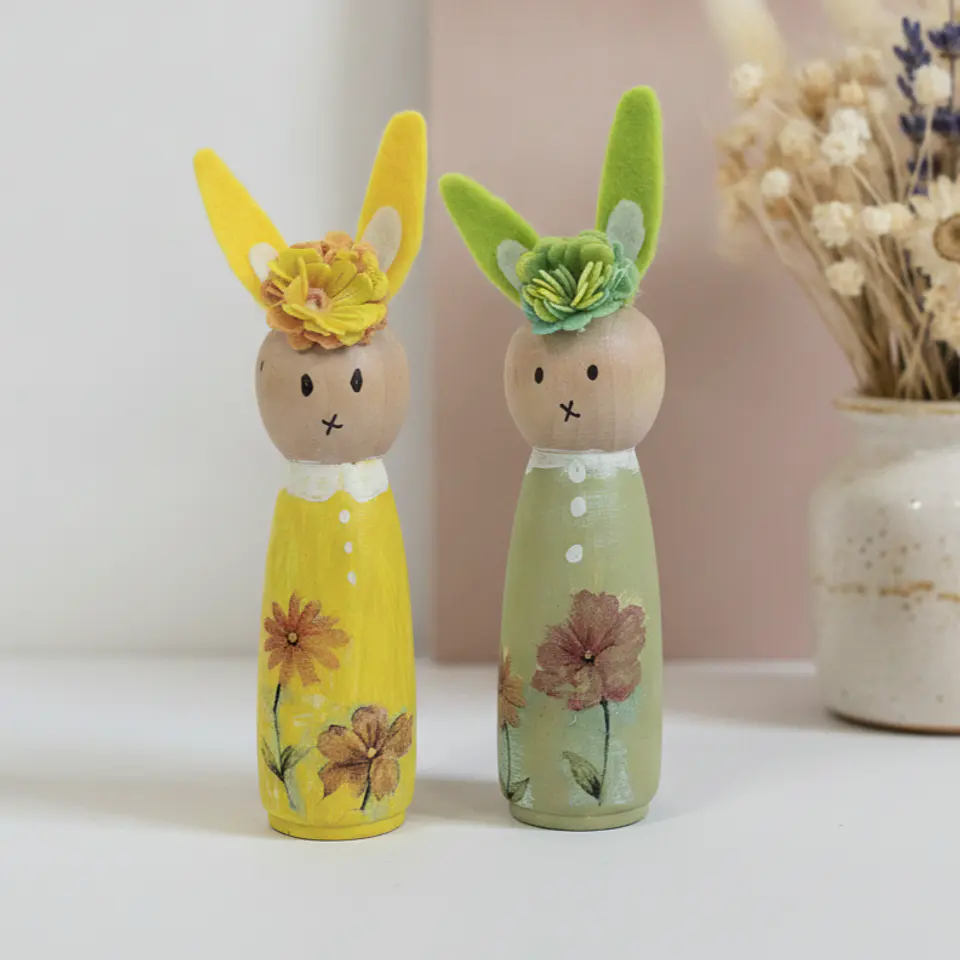 Coelhinhos Coloridos – Amarelo & Verde (Kit 2) 2
