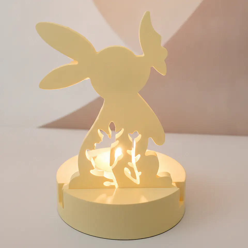 Coelhinho de Luz – Porta-Vela em Gesso Cerâmico 2