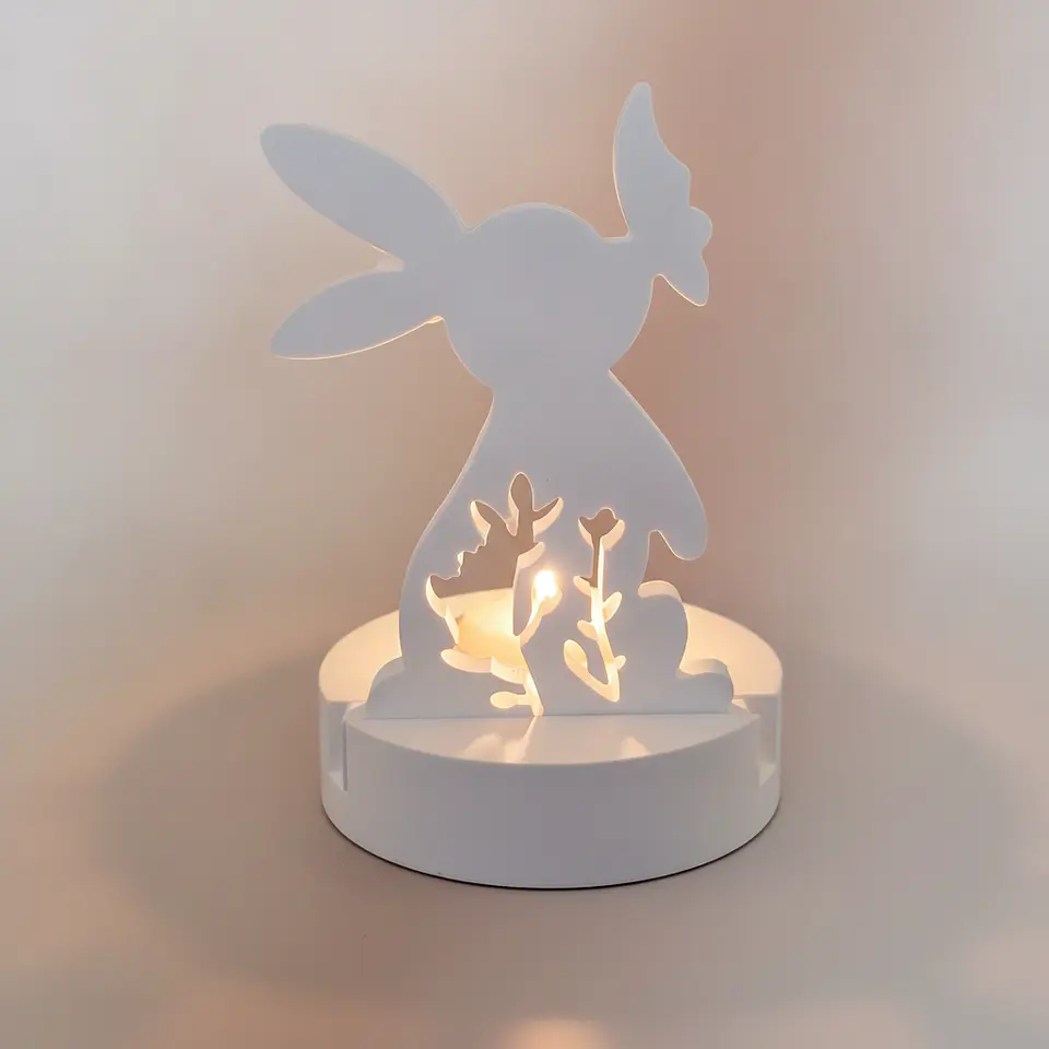 Coelhinho de Luz – Porta-Vela em Gesso Cerâmico 3