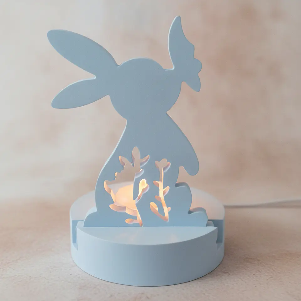 Coelhinho de Luz – Porta-Vela em Gesso Cerâmico 4